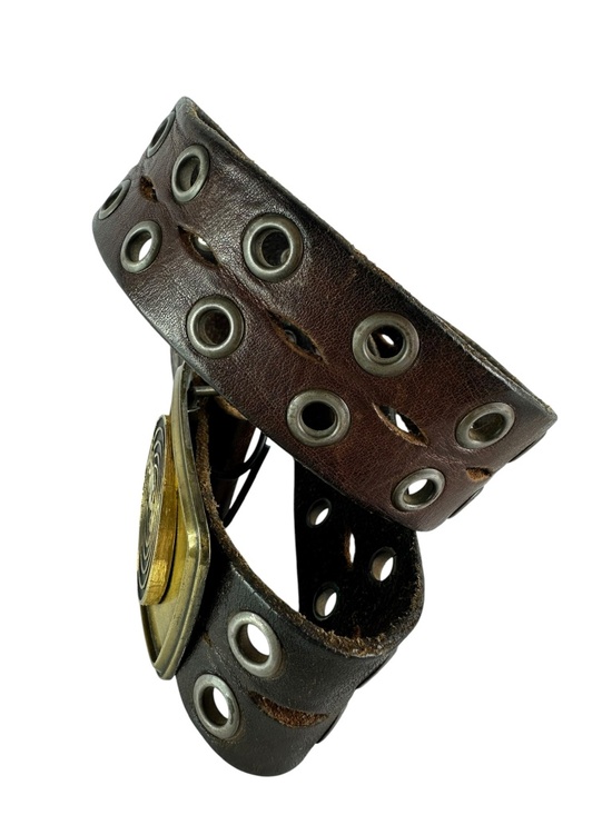 Genuine Vintage EDITEL Brown Leather Large Eyelet Belt Unisex Raintree 1979 main image 8